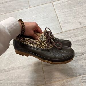 Sperry Leopard Print Duck Boots